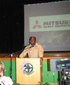 Barrington Irving, first African American man and youngest pilot to ever fly solo around the world, spoke to students at Ocean Lakes High School. 