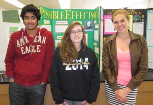 Leah Doran, Shripadh Chitta and Kylie Pepper earned rave reviews at the Tidewater Science and Engineering Fair.