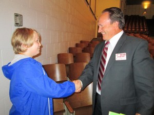 Seventh-grader Seth Biggs meets his new mentor, Willie Kee, a volunteer from Cape Henry Rotary Club.