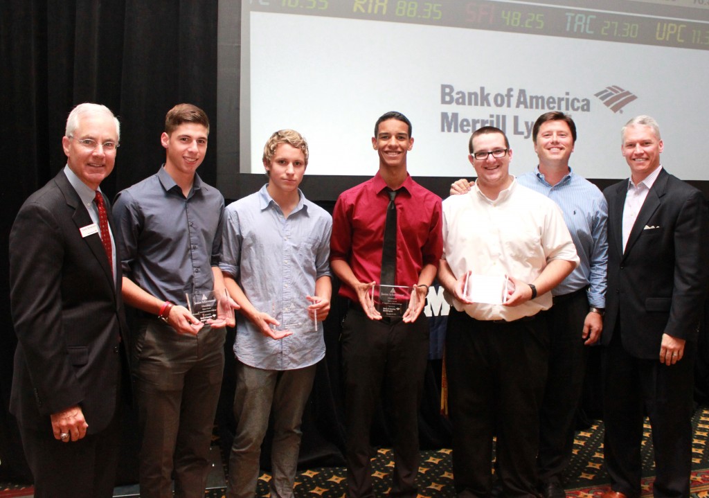 PA's second place Stock Market Challenge team is pictured left to right: Charles Henderson; Jordan Erisman; Jordan Bovee; Brandon Del Rosario; Kris Henson; Jason Barefoot; amd Eric R. Bartok. 