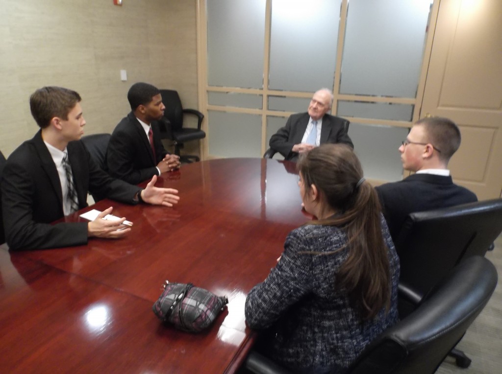 First Colonial students talk with General Brent Scowcroft in Washington D.C. 