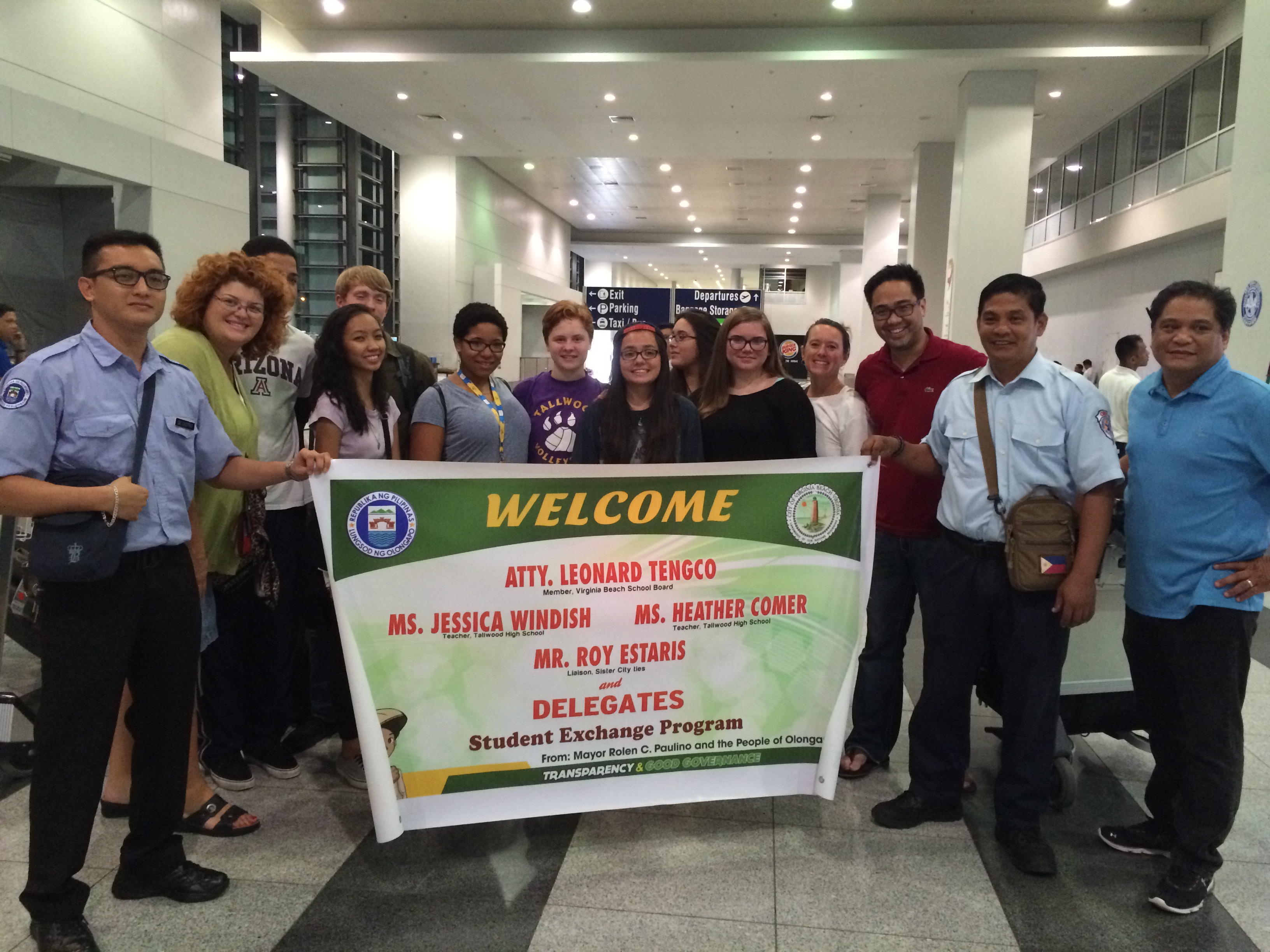 Tallwood students were greeted to a warm welcome when they reached the Philippines. 